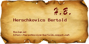 Herschkovics Bertold névjegykártya